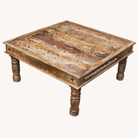 Table basse contemporain en bois sculpté à la main, grande carrée, pour maison, salon, meubles indiens, vente en gros