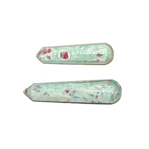 En gros Naturel De Quartz de Guérison Vert Zoisite Rubis Pierre Cristal Point de Baguette À Vendre - Product Image 1