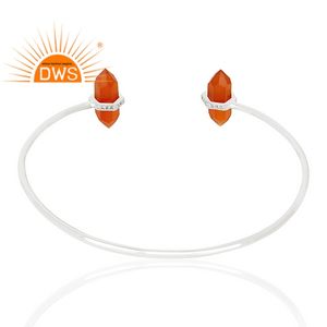 Cz Red Onyx Gemstone <b>Bracelet</b> New Designer Fine 925 Sterling Silver <b>Girls</b> Cuff <b>Bracelet</b> Jewelry Supplier Classic Collection - Product Image 3