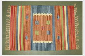 Alfombra Kilim hecha a mano Tamaños personalizados Alfombra Dhurrie de algodón Alfombra de puerta antideslizante lavable Hecho en India Tejido a mano - Product Image 2