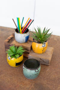 Handmade Galvanized Metal Planter Indoor <b>Table</b> Decor for Green Plant Christmas Decorative Planters - Product Image 3