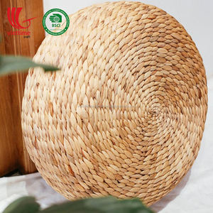 Decoración tejida a mano para el hogar, paja trenzada, asiento de jacinto de agua Natural, cojín Otomano - Product Image 5