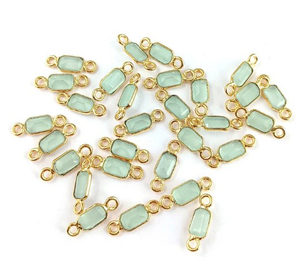 Caméra de monture pour collier, petit Rectangle, plaqué or, 6x4mm, connecteurs pour le collier - Product Image 1