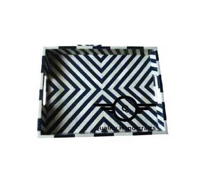 Plateaux de service en bois avec incrustations de os multicolores, best-sellers, 30x20x5cm, certifiés EPCH, qualité hôtelière et restauration, artisanat - Product Image 2