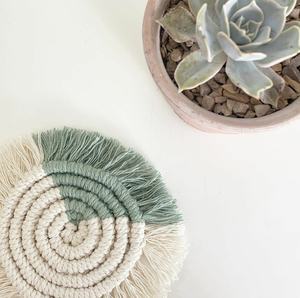Handmade Macrame <b>Coasters</b> <b>Drinks</b> Cotton Woven Cup <b>Coaster</b> with Tassel - Product Image 1