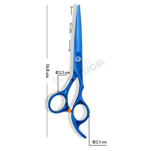 Ciseaux de barbier bleu pour coupe de cheveux, accessoires chirurgicaux Hasni fabriqué au Pakistan, excellente qualité, en acier inoxydable, - Product Image 6
