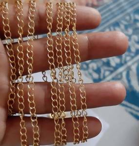 Cadena Ovalada de Plata de Ley de Alta Calidad Chapada en Oro para la Creación de Joyas con Piedras de Nacimiento por HARI OM CREATIONS - Product Image 4