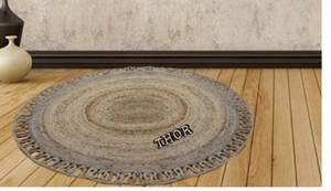 Tapis de jute rond réversible naturel Style de ferme pour la décoration intérieure dans le salon, la cuisine ou la voiture Prière - Product Image 2