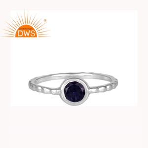 Fournisseur de bijoux en pierres précieuses Iolite bleue naturelle, bague en argent sterling 925 massif, bijoux fins sur mesure, grossiste - Product Image 1