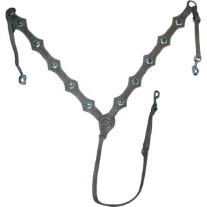 VENDRE Plastron en cuir avec cuir NOIR VÉRITABLE CHEVAL SADDLERY Dollar équestre 6 tailles Shetland FULL COB - Product Image 2