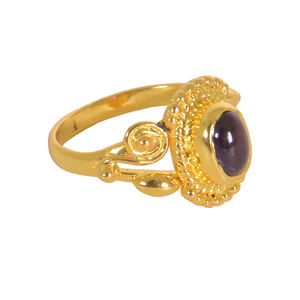 Última colección Anillo de plata esterlina 925 con piedras preciosas de amatista Chapado en oro de 18 quilates Joyas de nuevo diseño para bodas y fiestas - Product Image 2