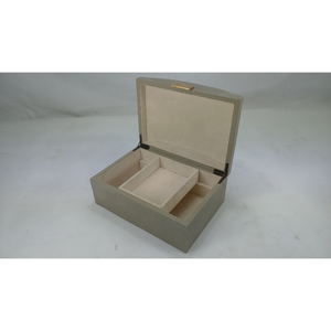 DAPHOCO Vietnam Origin Light Grey Lovy Color 0097 MDF Core Resin Faux Shagreen Brass <b>Lock</b> Jewellery <b>Box</b> - Product Image 3