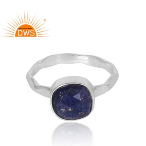 925 argent Sterling fin naturel Lapis Lazuli pierres précieuses bague empilable pour femmes bijoux pour femmes cadeau pour elle - Product Image 2