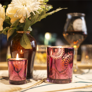 Cire de soja colorée sans fumée, 1 pièce, à usage domestique, aromathérapie, bougie parfumée en pot en verre de cristal - Product Image 5