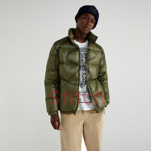 Gran oferta de chaqueta con capucha para hombre para invierno, globo de burbujas azul brillante con tela de lona con cuello levantado - Product Image 5