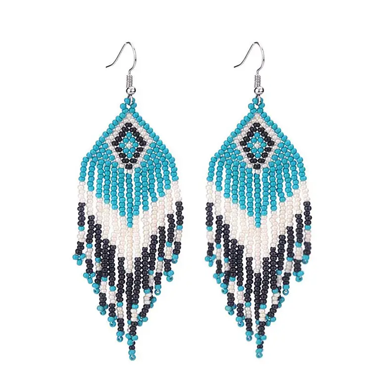 bohemian jewelry fashion hanging girls beaded tassel earrings