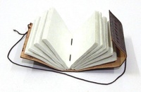 Carnet de poche vintage en cuir gaufré paon - Journal de voyage A6 fait main à couverture rigide, reliure filée, papier coton, édition cadeau