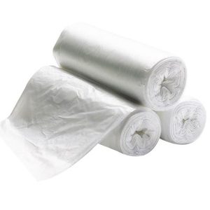 Sacs plats thermosoudés à soufflets latéraux en PEHD recyclé, jetables, en rouleau sans mandrin, fournisseur Vietnamien Haplast Modèle B4234, imprimés en sérigraphie - Product Image 2
