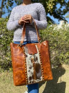 กระเป๋าโท้ทหนังแท้ลายหนังวัว ดีไซน์ทันสมัย ขายดี - Product Image 3