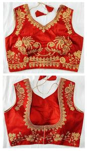 Blouses pour femmes, hauts pour femmes, vêtements pour femmes, vêtements traditionnels indiens, blouse en mousseline de soie avec broderie, prix de gros - Product Image 2