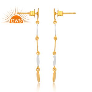 Dernier design 2026 – Boucles d'oreilles pendantes bicolores faites à la main pour femmes – Fabricant de bijoux de mode - Product Image 3