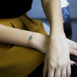 Minimal Turquoise Bracelet Stoned Round <b>Charm</b> <b>Silver</b> Sterling Bracelet Design Wholesale 925 Sterling <b>Silver</b> Bracelet - Product Image 2