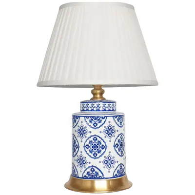 Fabrik blau und weiß Porzellan Tisch lampe für Wohnzimmer Nachttisch Dekorative Keramik Schreibtisch lampe für Wohnzimmer und Schlafzimmer