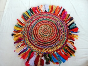 Tapis de chiffon en tissu rectangle, avec volants en tissu multicolore, de couleurs assorties, convient pour les magasins de décoration de la maison, cm - Product Image 3