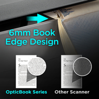 Escáner de Libros Plustek OpticBook 3800L EBookScan - Sensor CCD, Paquete con Software Intuitivo, Diseño de Borde de Libro de 6 mm, para Windows 7/8/10