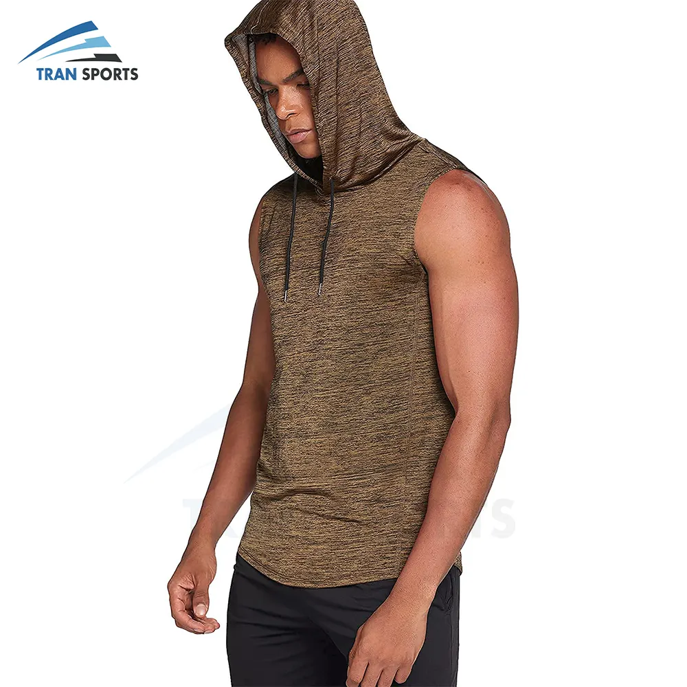 Groothandel Goedkope Prijs Mannen Gym Kleding Stringer Tank Top Sweatshirt Hoodie Heren Mouwloze Workout Hoodies