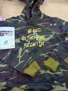 Sudadera con capucha de camuflaje para hombre, de algodón, con logo personalizado, color negro - Product Image 5