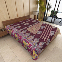 Couvre-lit Kantha fait à la main couette vintage dernier coton imprimé Patchwork tissé et cousu à la main