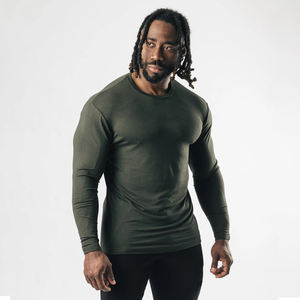 T-shirt manches longues pour hommes, Streetwear, épais, en Polyester et coton, avec impression de Logo personnalisé avant et arrière, vente en gros, - Product Image 6