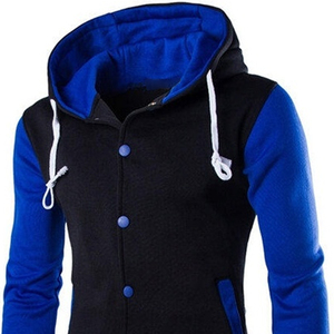 Sudadera con capucha Slimfit de doble tono azul real, diseño personalizado, nuevo estilo 2022 para hombre - Product Image 4