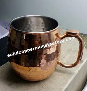 Chope à bière de luxe haut de gamme en cuivre pur à 99,98 %, nouveau design fantaisie, qualité promotionnelle, finition brillante, pour bar et usage domestique - Product Image 4