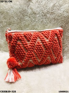 Designer Handloom Coton Dari Pochette Pochette Soirée Satin Sac à Bandoulière avec Motif Carré Pierre pour les Mariages - Product Image 2