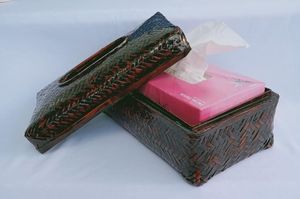 Vietnamita aceite pintado caja-caja de papel tisú de cestas de almacenamiento de - Product Image 4