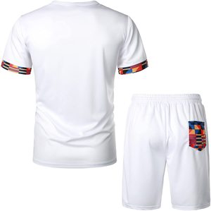 Conjunto de verano para hombre, camiseta de manga corta, pantalones cortos, conjunto de Fitness de dos piezas, chándal informal, 2022 - Product Image 2