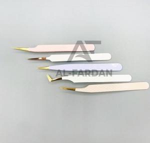 Pinzas Profesionales de Acero Inoxidable para Pestañas, Punta Dorada, Agarre de Diamante, Aislamiento, Puntas Rectas de Fibra Nano, Tipo Puntiagudo - Product Image 5