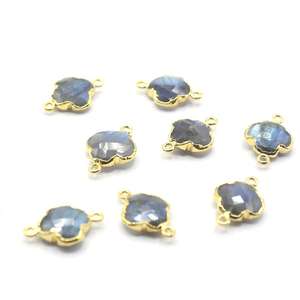 Conector de Labradorita de 19-21 mm con Forma de Trébol, Chapado en Oro de 14K/18K para la Fabricación de Joyas - Product Image 2
