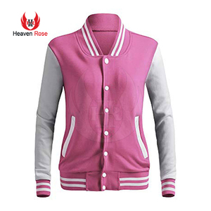 Chaqueta universitaria para mujer hecha a medida en diferentes colores teñida con decoración bordada chaqueta tejida transpirable - Product Image 1