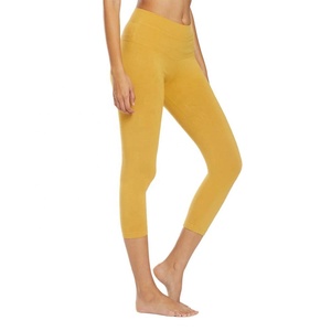 Vêtements de sport pour femmes en polyester et élasthanne, pantalon capri court pour la gym, le yoga, taille élastique, léger - Product Image 2