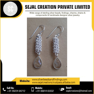 Wholesale Sterling Silver <b>Earrings</b> Gemstone <b>Earring</b> Bulk Exporter From India - Product Image 3