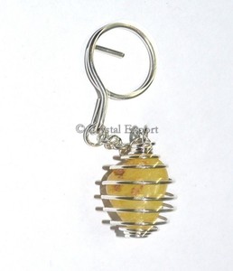 Yellow Quartz Tumbled Keychain at Low Price | Yellow Quartz Tumbled Keychain for Sale - Product Image 1