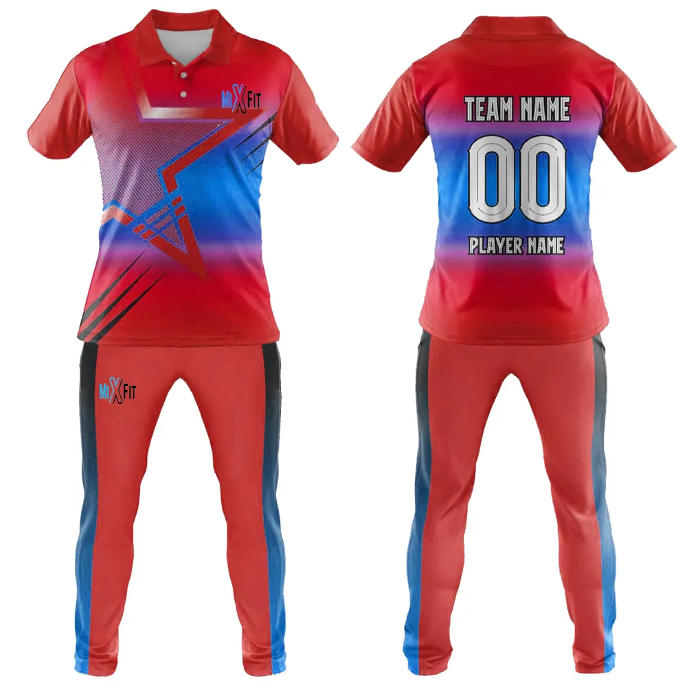 Kriket üniformaları yüksek kaliteli yüceltilmiş forması tasarım pantolon seti/özel kriket üniformaları özel marka logosu