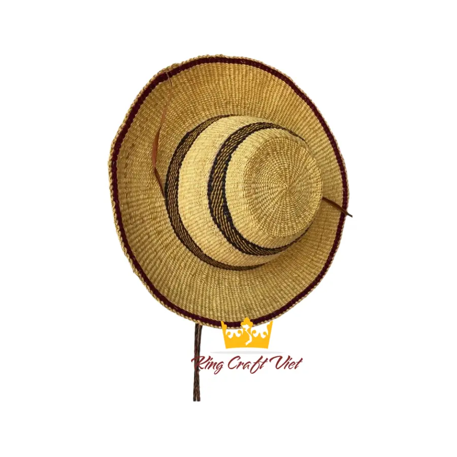 Sombrero africano de paja tejido, Bolga para mujer, playa, verano, hecho por FBA de Vietnam, Amazon