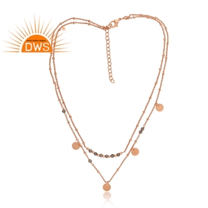 Collar con colgante de Gema labradorita Natural chapado en oro rosa para mujer, joyería de moda, fabricante - Product Image 2