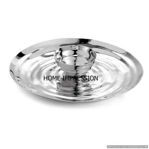 Cuenco fundido de aluminio pulido brillante plateado de diseñador único de lujo para decoración de centro de mesa y artículos de servicio - Product Image 4