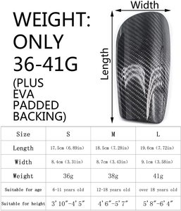 Espinilleras de Fútbol Profesionales Superligeras y Espinilleras de Carbono con Excelente Protección Contra Impactos, Ajuste Universal - Product Image 2
