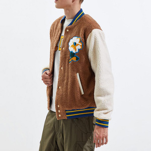 OEM Custom Dark <b>Black</b> Wool Varsity Jackets With High Quality Fleece Custom Wool Jacket - Product Image 4